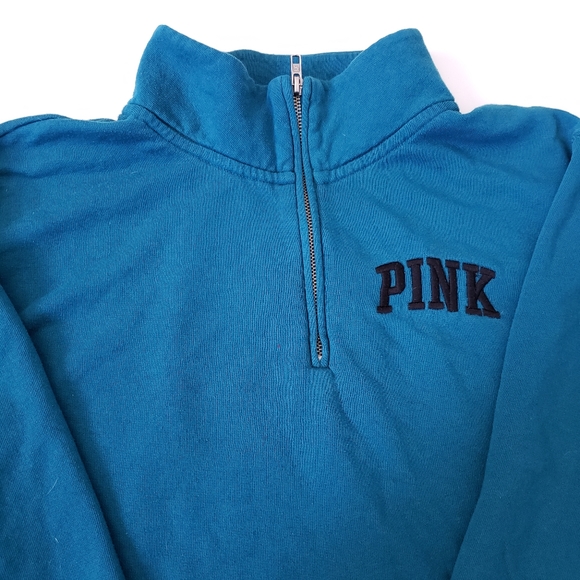 PINK Everday Lounge Blue 1/4 Zip Pullovet - Picture 5 of 7